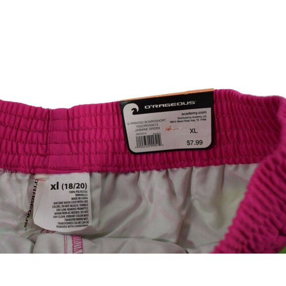 ORageous Girls XL Green and Pink Printed Boardshorts New with tags - Picture 2 of 3